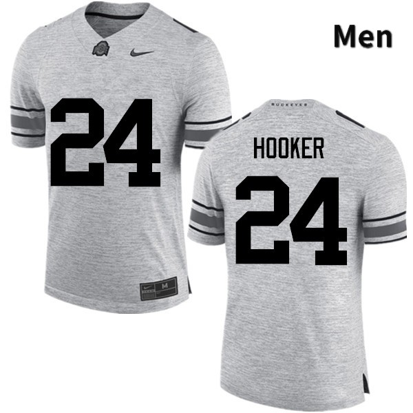 Ohio State Buckeyes Malik Hooker Men's #24 Gray Game Stitched College Football Jersey